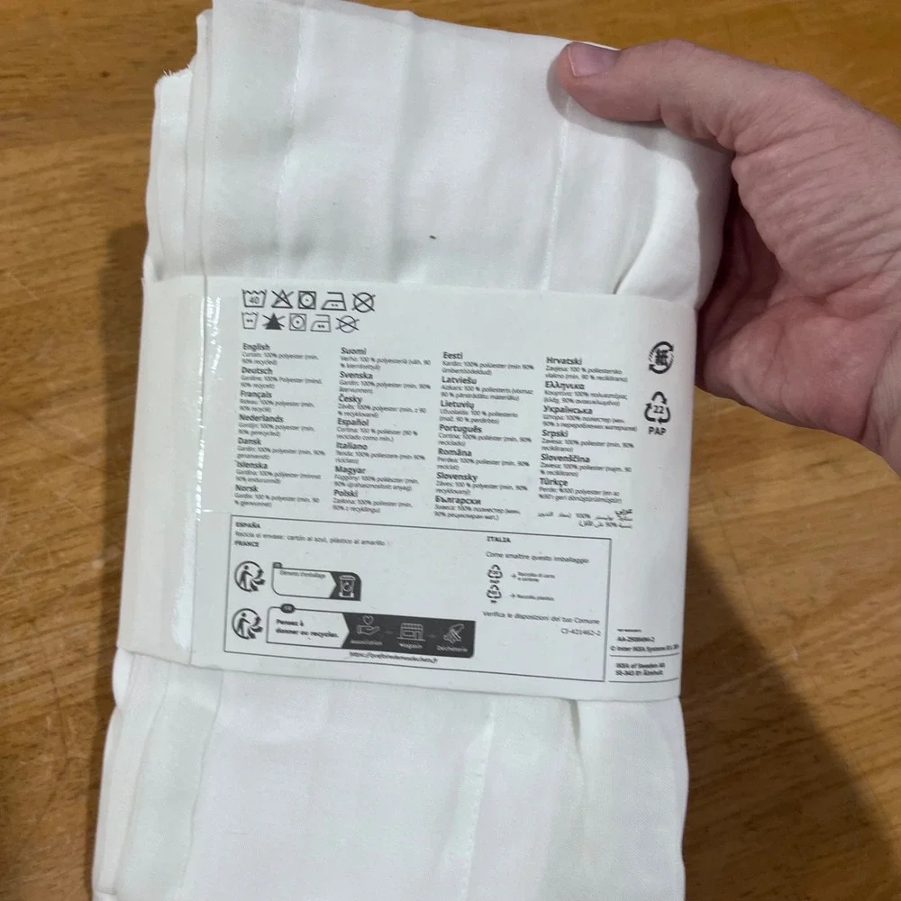 IKEA STENFRÖ White‎ Curtains 2 Panels 57x98 Modern Minimalist 905.948.55 NEW